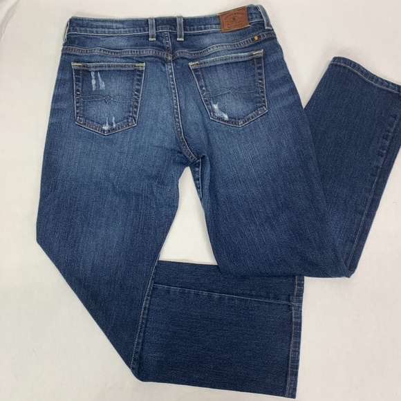 Lucky Brand Womens Jeans 10 30 Blue Easy Rider Straight Leg Med Wash Distressed - Picture 6 of 8